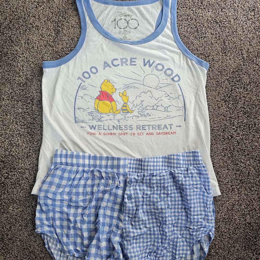 Disney 100 Acre Wood White & Light Blue Winnie the Pooh Pajama Set